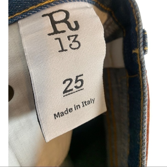 R13 Slouchy Distressed Slim Leg Denim Jeans Size 25 - Picture 8 of 9